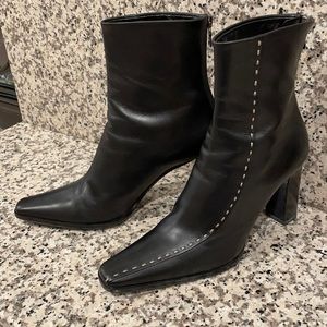 Prada Nappa ankle stitch square toe vintage boots. Luxurious!